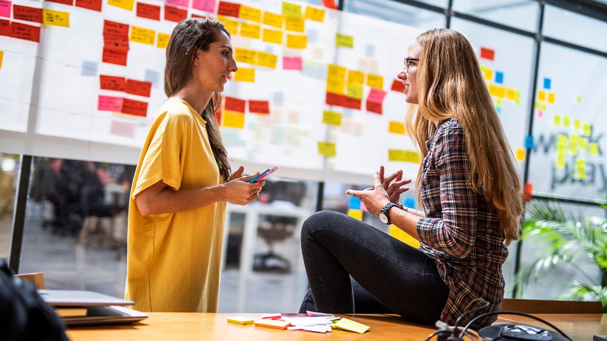 Two women having a meeting.